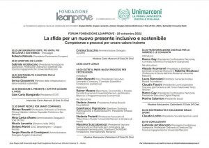 Programma del convegno La sfida per un nuovo presente inclusivo e sostenibile