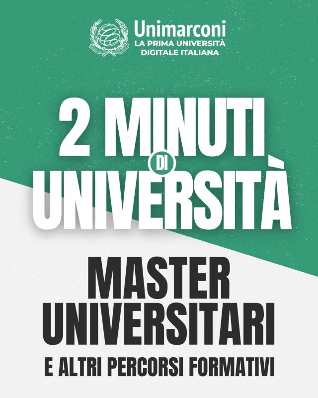 🎓 2 minuti di Università
❓ Master universitari e altri percorsi formativi
👉 Salva e condividi se il contenuto ti è stato utile.

🇬🇧
🎓 2 minutes of University
❓ Master's degrees and other training courses
👉 Save and share if you found this content useful.

#2minutidiuniversita #master #unimarconi #universita