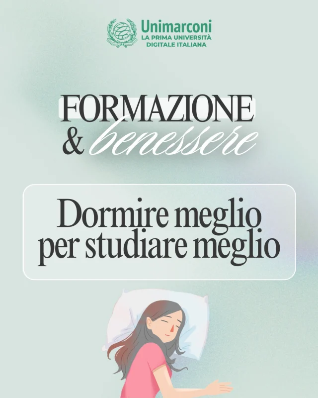📚 Formazione & Benessere

Dormire bene significa anche studiare meglio.
Il sonno influisce su memoria, concentrazione, attenzione e gestione dello stress, aspetti fondamentali per affrontare al meglio il percorso universitario.

UniMarconi promuove il benessere degli studenti anche attraverso “Still Up?”, il servizio gratuito dedicato al benessere del sonno.
👉Scopri di più 
https://www.unimarconi.it/still-up-sportello-sonno/
[LINK in BIO]

🇬🇧
📚 Education & Well-being

Sleeping well also means studying better.
Sleep affects memory, concentration, attention, and stress management, all essential aspects for successfully navigating university.

UniMarconi also promotes student well-being through "Still Up?", the free service dedicated to sleep well-being.

#formazionebenessere #sonno #riposo #studio #unimarconi