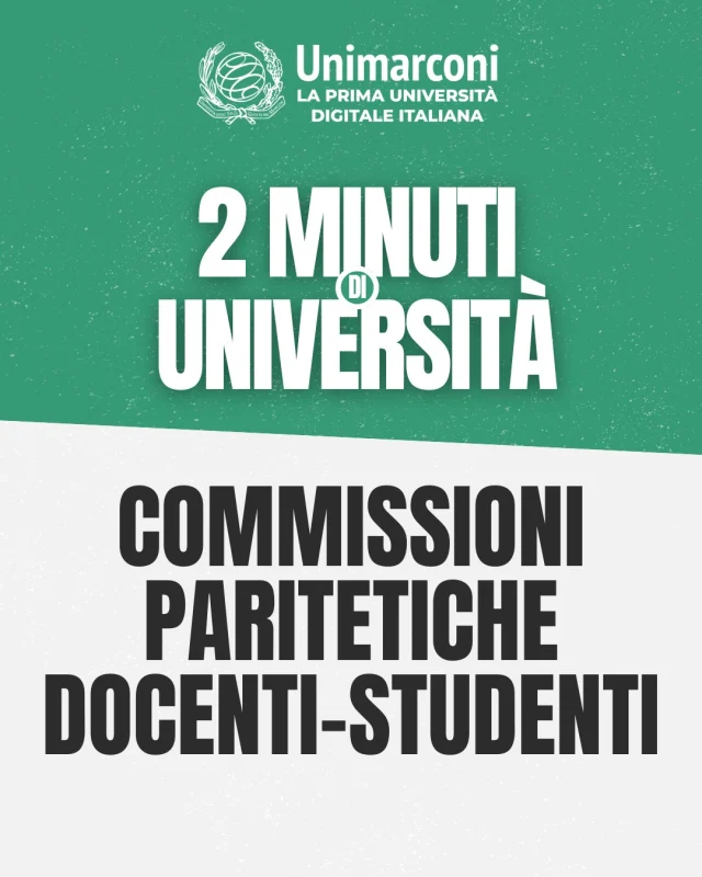 🎓 2 minuti di Università
❓ Commissione Paritetica Docenti Studenti
👉 Scopri di più su:
https://www.unimarconi.it/commissione-paritetica-docenti-studenti/
[LINK in BIO]

🇬🇧
🎓 2 minutes of University
❓ Joint Commission of Teachers and Students

#docenti #studenti #commissioniparitetiche #unimarconi #universita