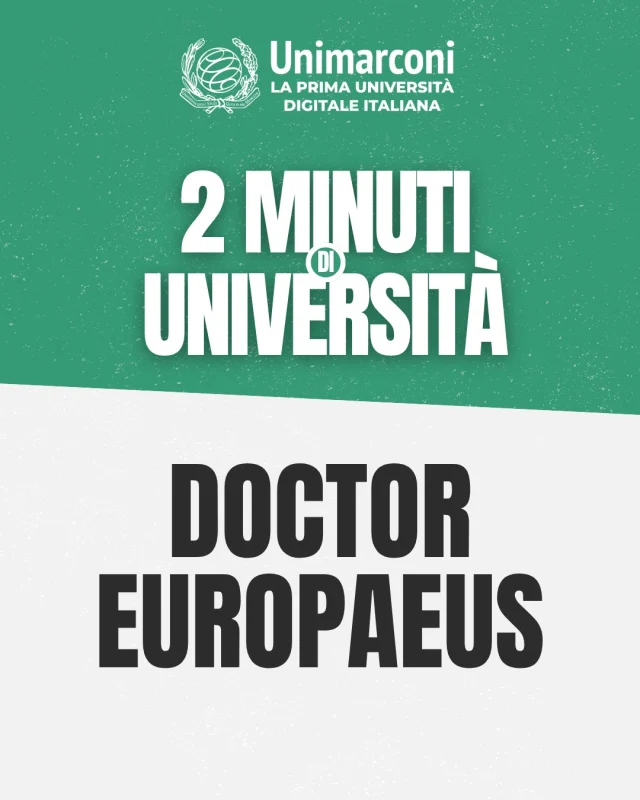 🎓 2 minuti di Università
❓ Doctor Europaeus 
👉 Scopri di più su:
https://www.unimarconi.it/doctor-europaeus/
[LINK in BIO]

🇬🇧
🎓 2 minutes of University
❓ Doctor Europaeus

#dottorato #dottorandi #DoctorEuropaeus #unimarconi #universita