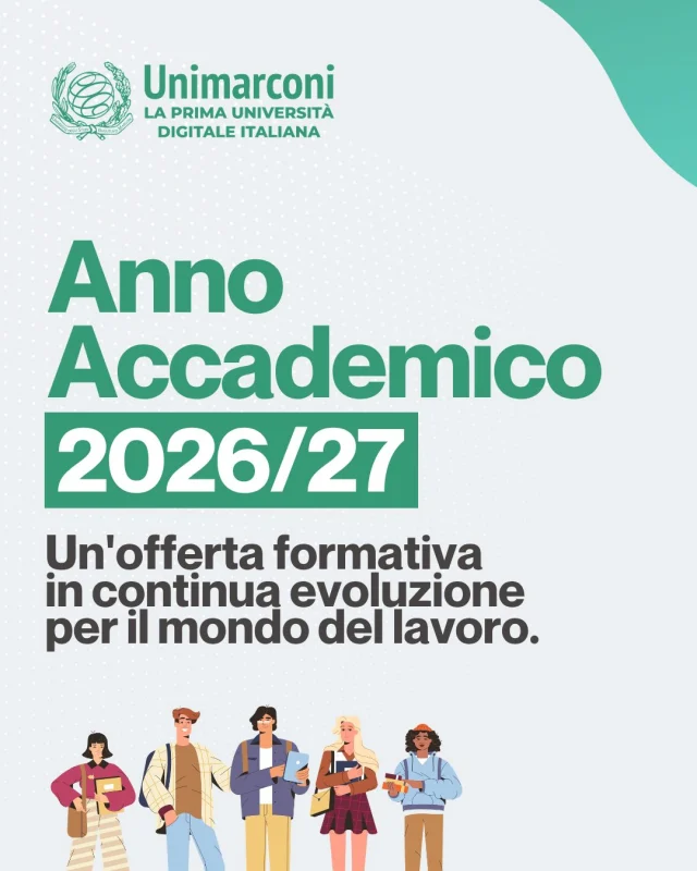 📚 È online la nuova offerta dei Corsi di Laurea per l'Anno Accademico 2026/2027.

Scegli un percorso di studi pensato per offrirti una preparazione di qualità, sviluppare competenze richieste dal mercato del lavoro e accompagnarti nella crescita personale e professionale.

👉 Scopri tutti i corsi su unimarconi.it

🇬🇧
📚 The new offering of degree programs for the 2026/2027 academic year is online.

Choose a program designed to offer you quality training, develop skills in demand in the job market, and support your personal and professional growth.

👉 Discover all the courses on unimarconi.it

#laurea #università #corsidilaurea #annoaccademico #unimarconi