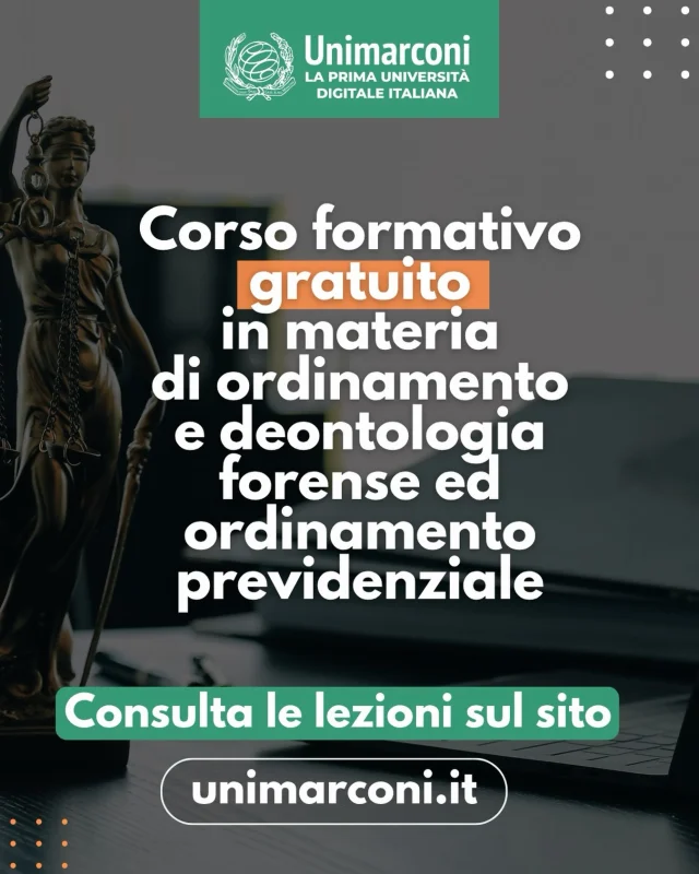 ⚖️ Seminari gratuiti su ordinamento e deontologia forense organizzati dal Dipartimento di Scienze Economico-Aziendali, Giuridiche e Politiche di UniMarconi, in collaborazione con l’associazione “Azione Legale”.

👉 Accedi gratuitamente sul sito 
https://lnkd.in/d37uGpPT